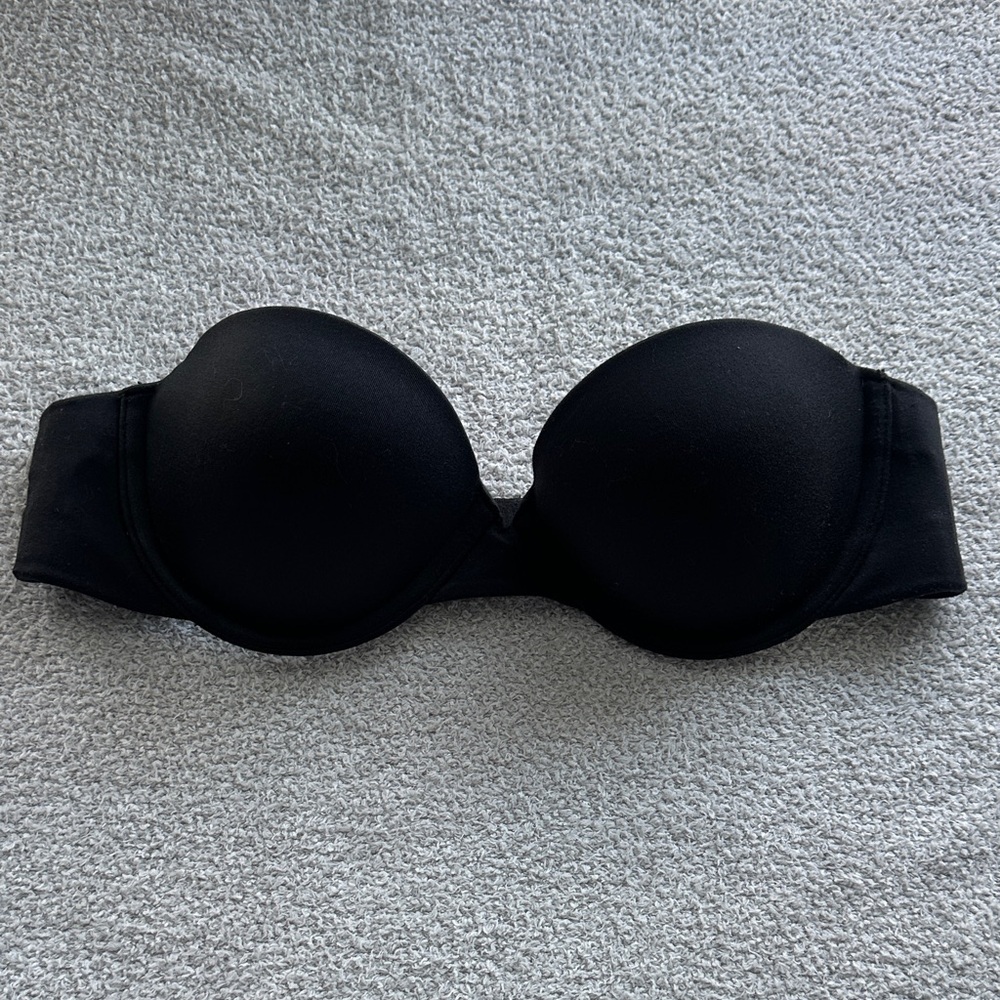 MAIDENFORM Comfort Devotion Black Strapless Convertible Bra - 34A
